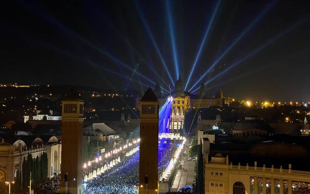 Christmas lights in Barcelona in December