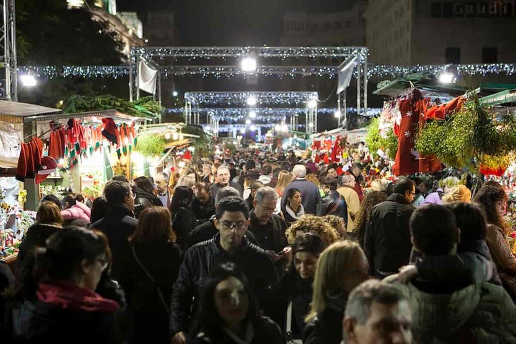 Christmas market in Barcelona in December