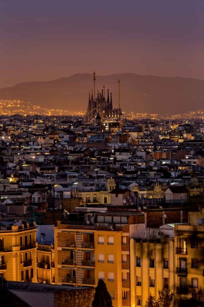 a view of Barcelona in December