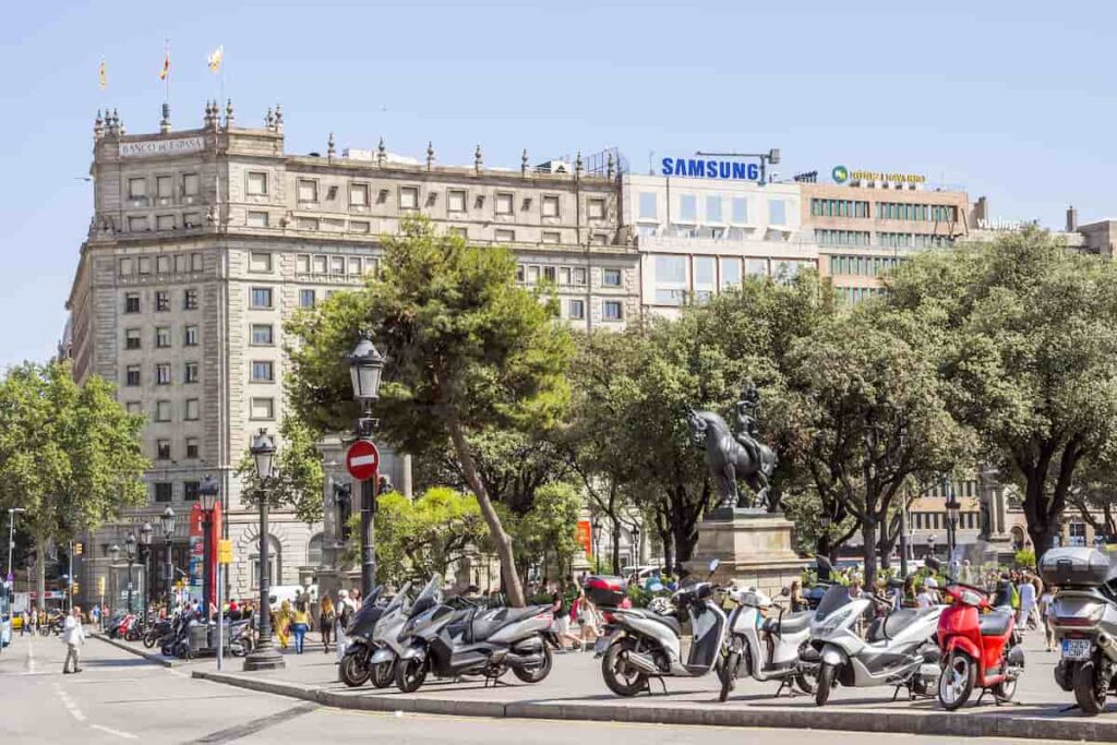 the beautiful architecture of the Passeig de Gracia in Barcelona in July