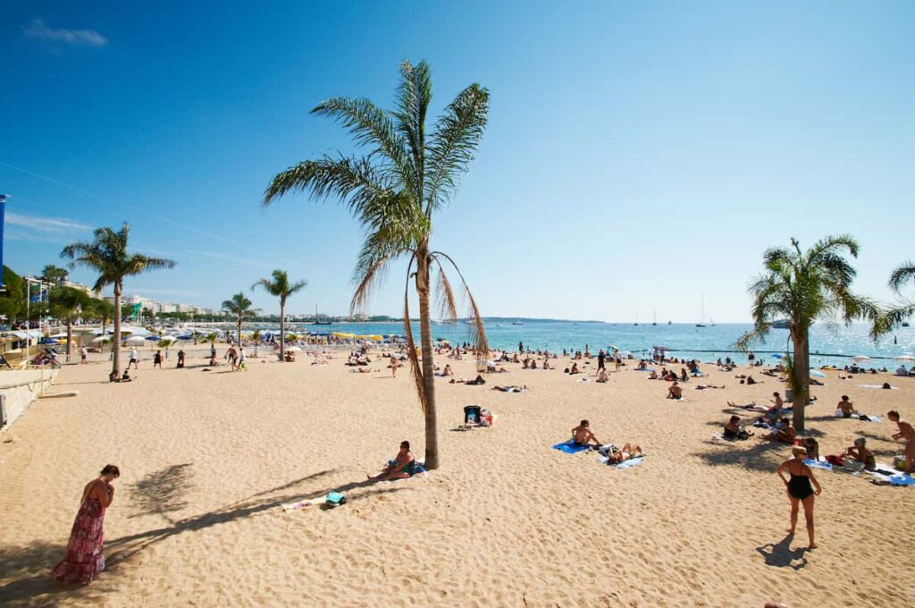 the beach in September in Barcelona, Spain