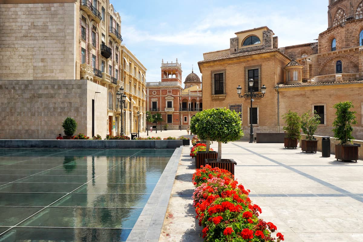 Plaza in the barrio of El Carmen, Valencia, Spain