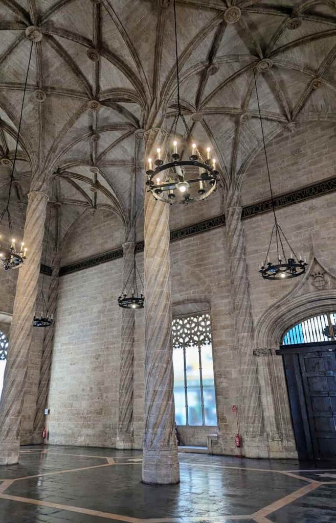 The Silk Exchange, or La Lonja de la Seda, is a UNESCO World Heritage site and an excellent example of Gothic architecture in Valencia. These is one of the best place to visit when you have one day in Valencia.