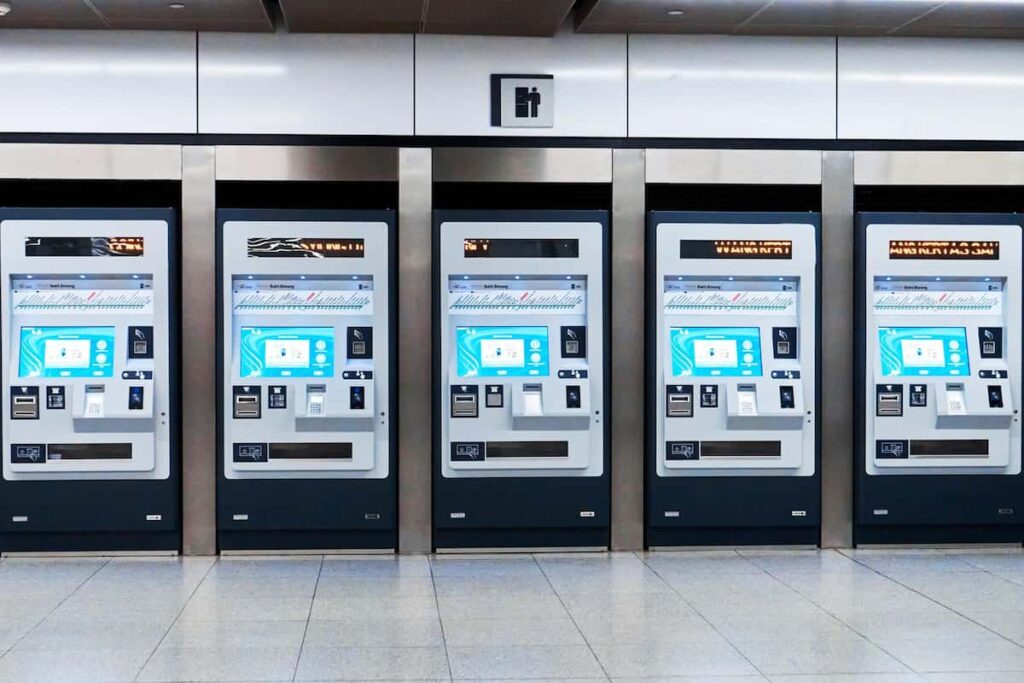 Ticket machines at the metro station