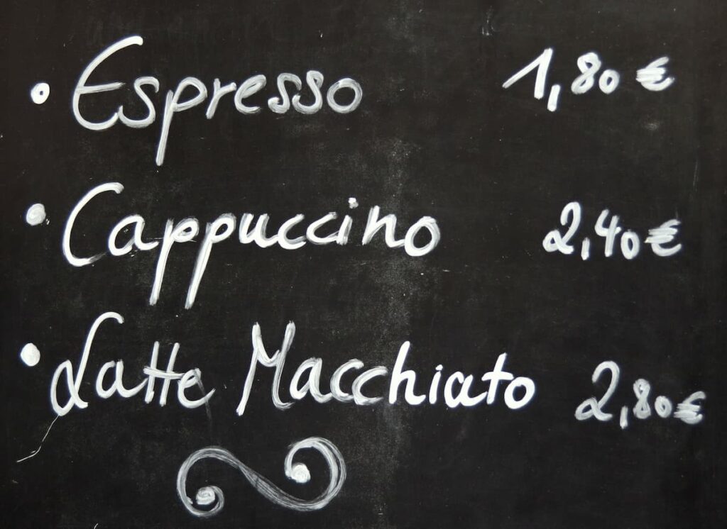 List of price of coffee that one of the best in Barcelona.