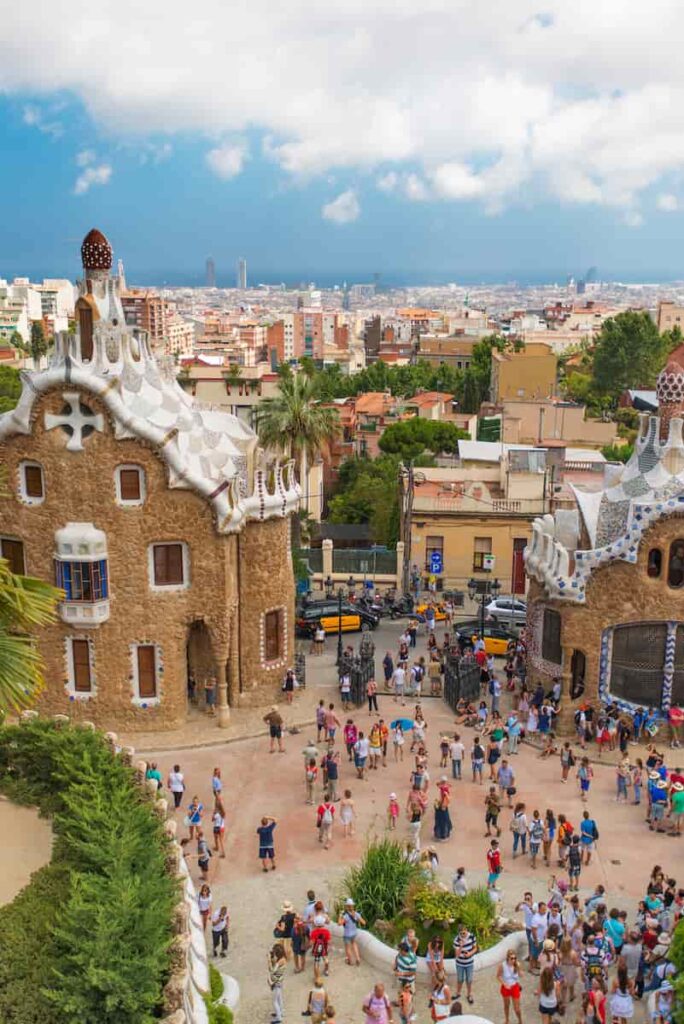 tourists in Park Guell 