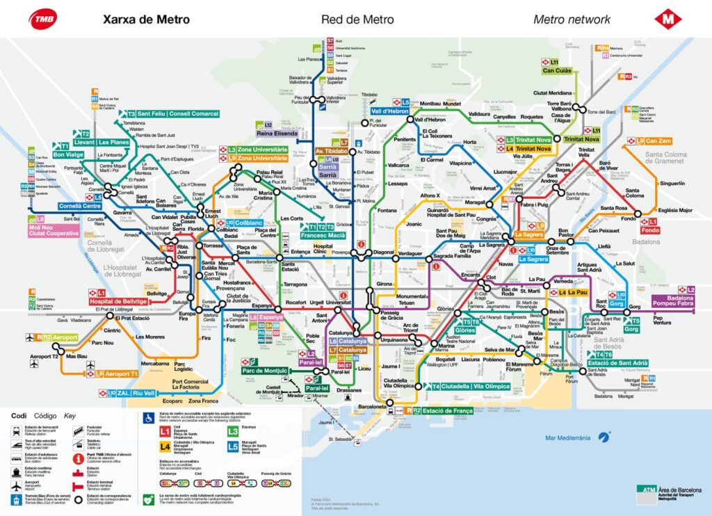 Barcelona metro map