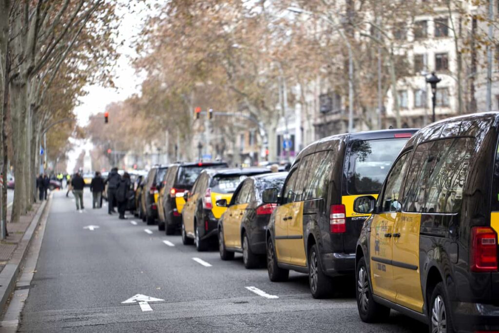 Taxi drivers strike in Barcelona