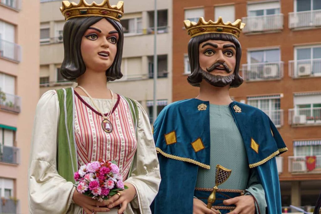 Giants and big heads. Traditional festival in Badalona