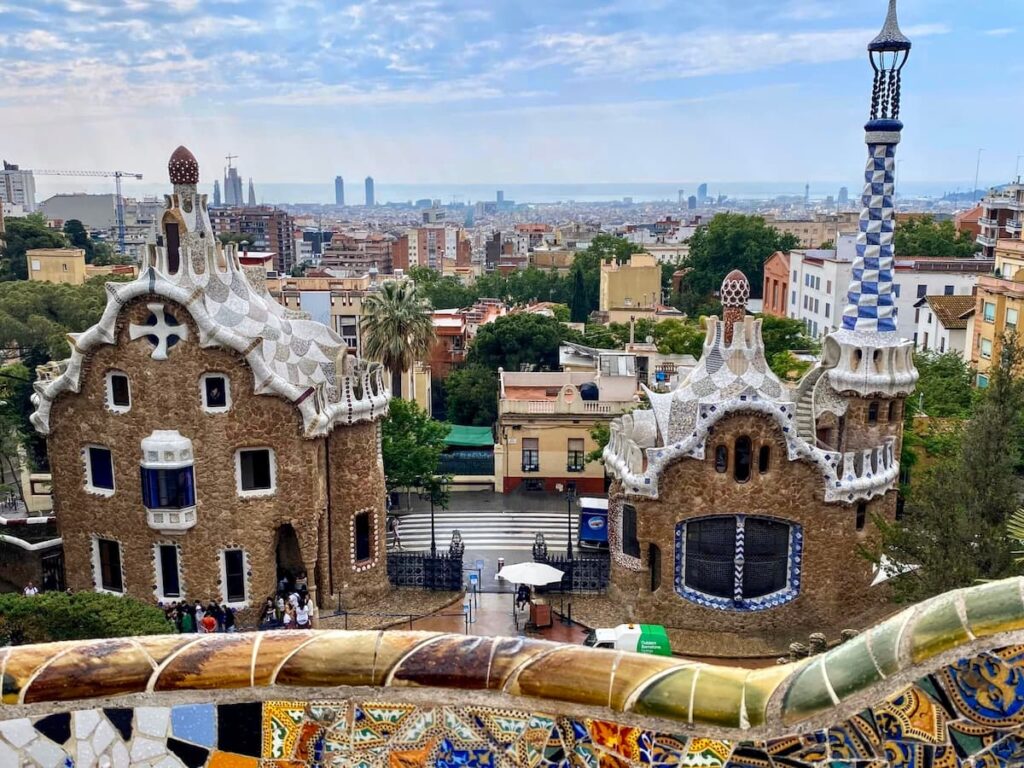 a view of Park Guell that you can visit are one of the free things to do in Barcelona