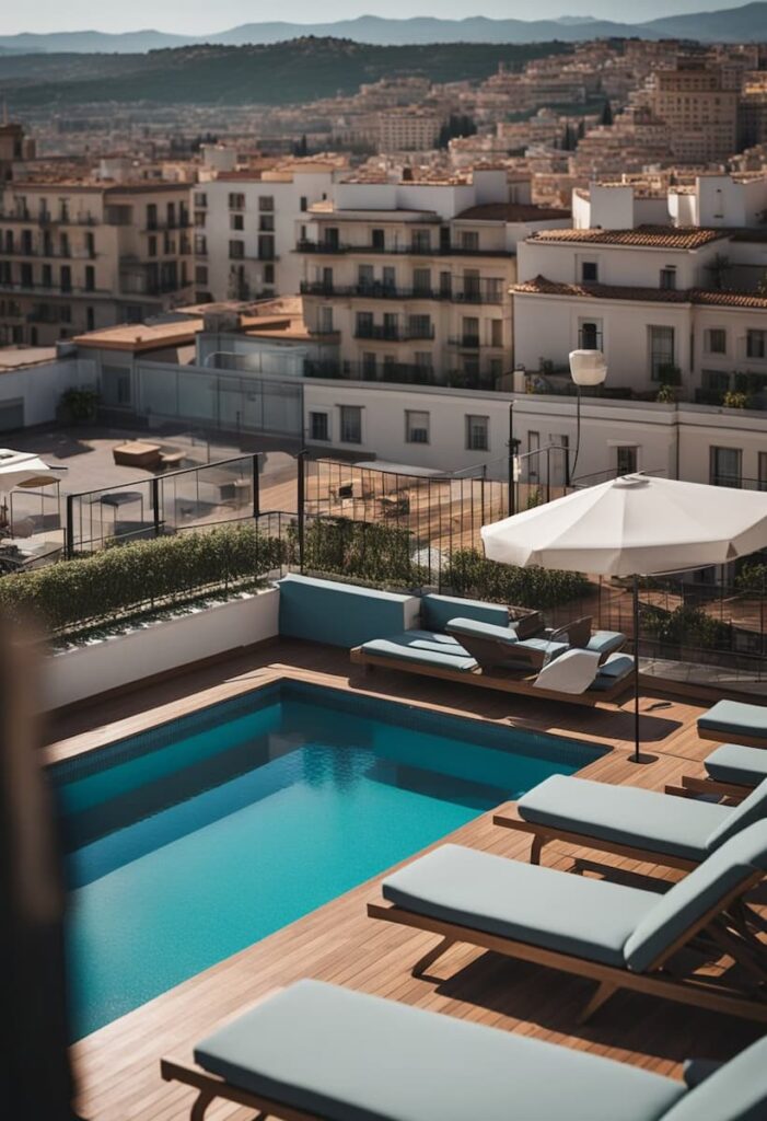 pool area of one of the family hotels in Barcelona