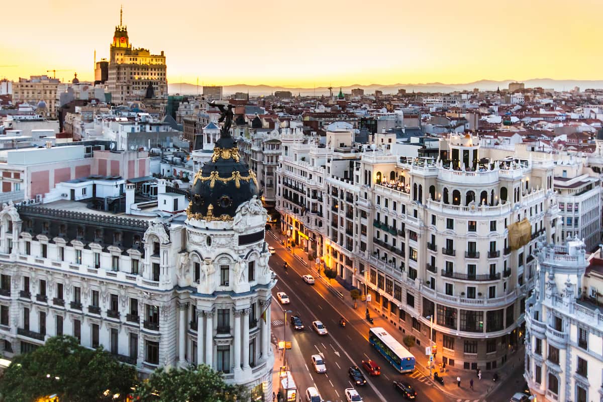 city views for a choice of whether someone should visit Madrid or Barcelona the first time in Spain