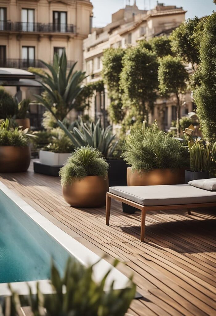 pool area of one of the 4 star hotels in Barcelona