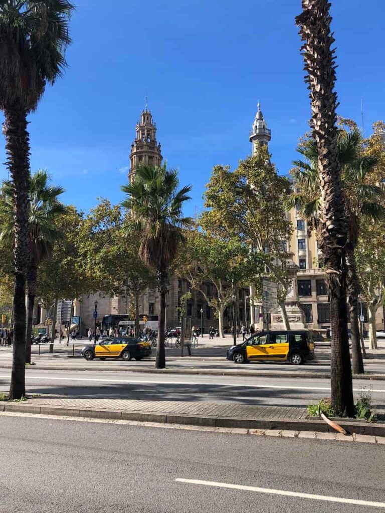 Barcelona taxis at the Gothic Quarter Barcelona