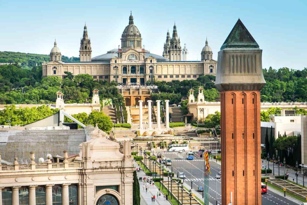 Placa De Espanya, the National Museum in Barcelona. Spain. One of the best museum to visit when you have best pass in Barcelona.