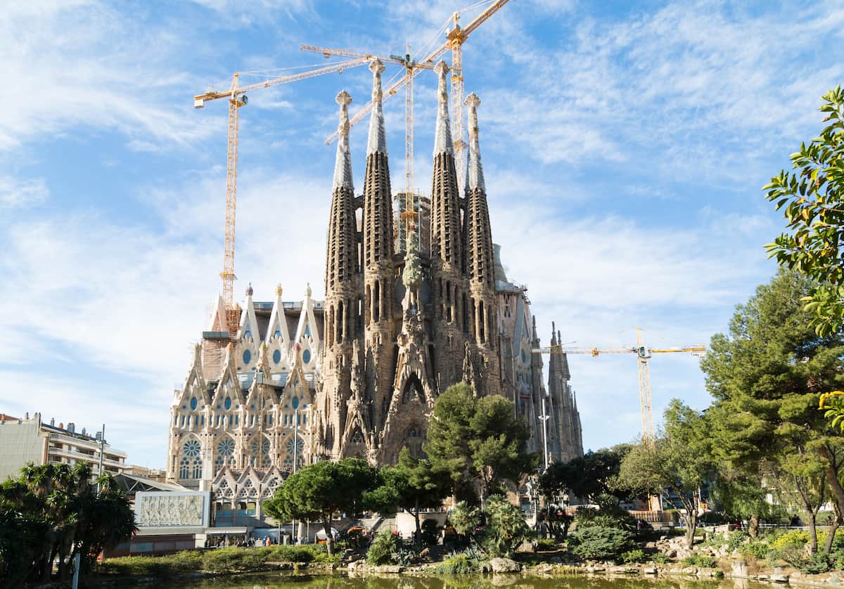 La Sagrada Familia, the most famous church in Barcelona, Spain