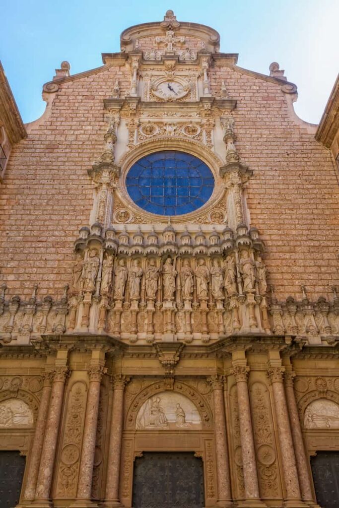 View of Abbey of Santa Maria de Montserrat (founded in 1025), hi  in 10 famous church in barcelona