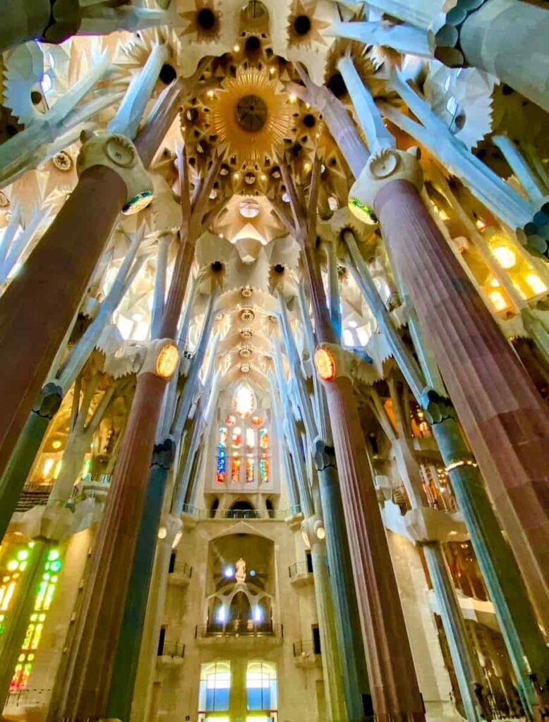 Inside of the Sagrada Familia.