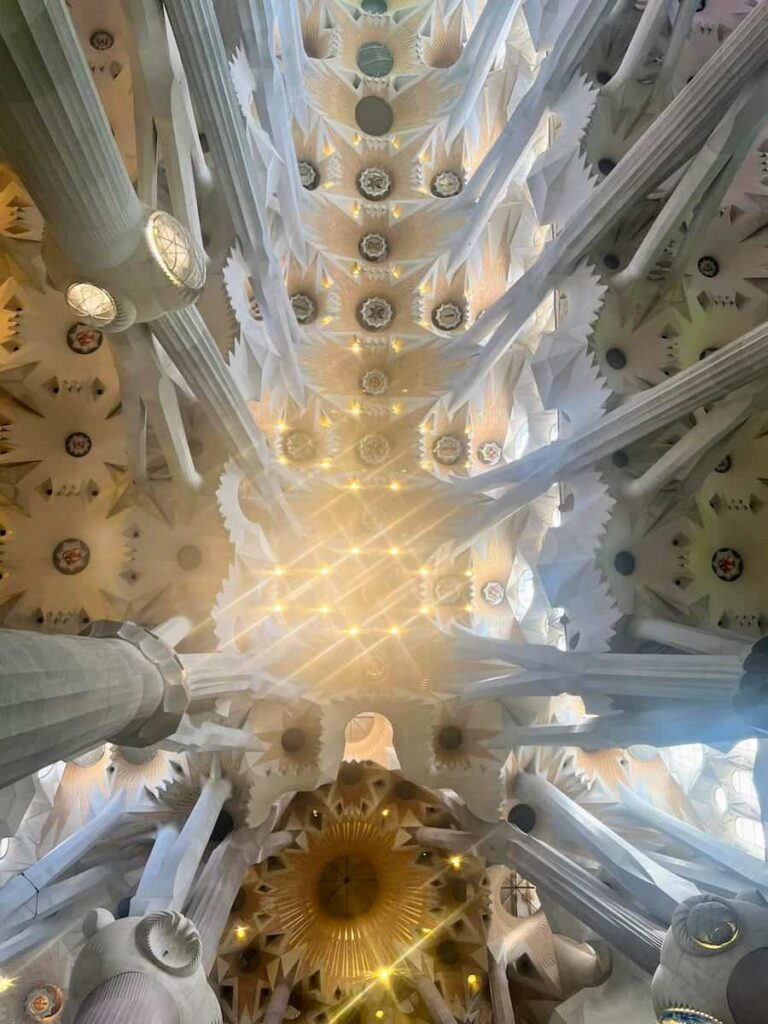 Inside of the Sagrada Familia.