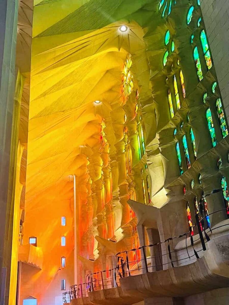 The beautiful inside of the Sagrada Familia.