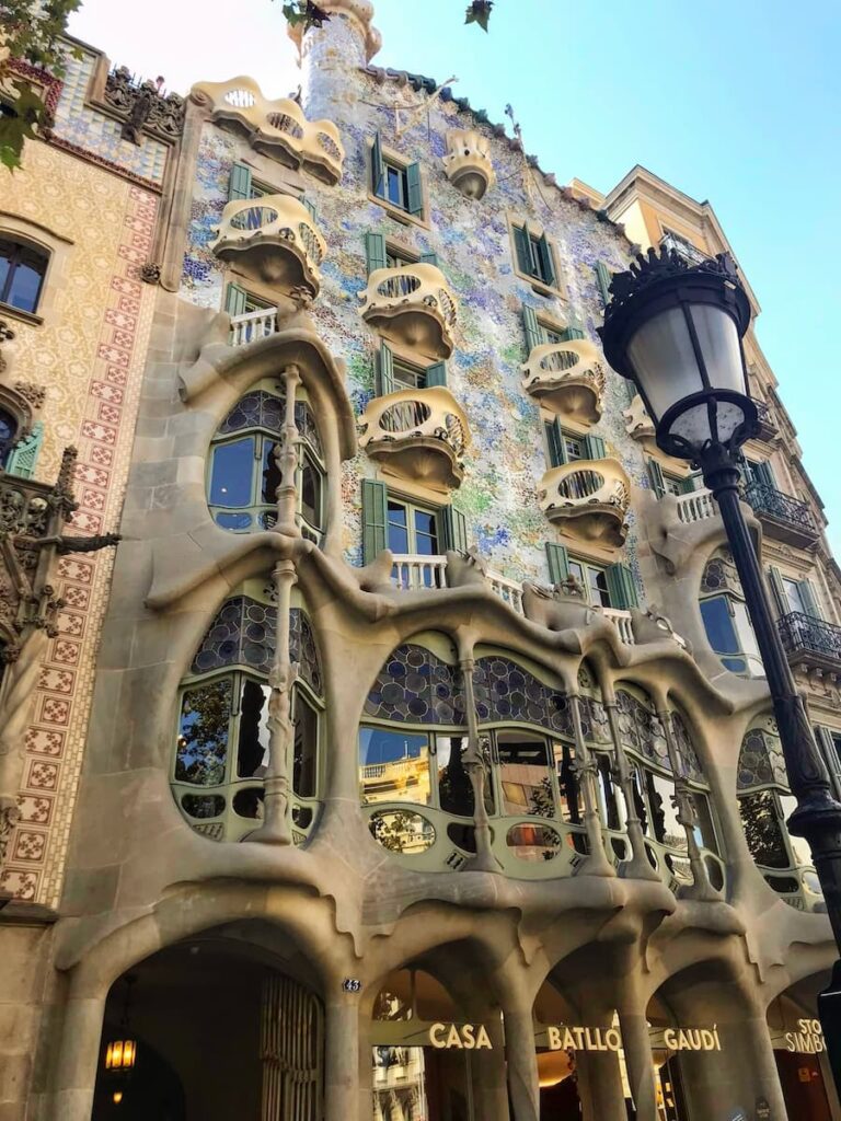 a front view of casa batillo a place to visit if you have two days in Barcelona