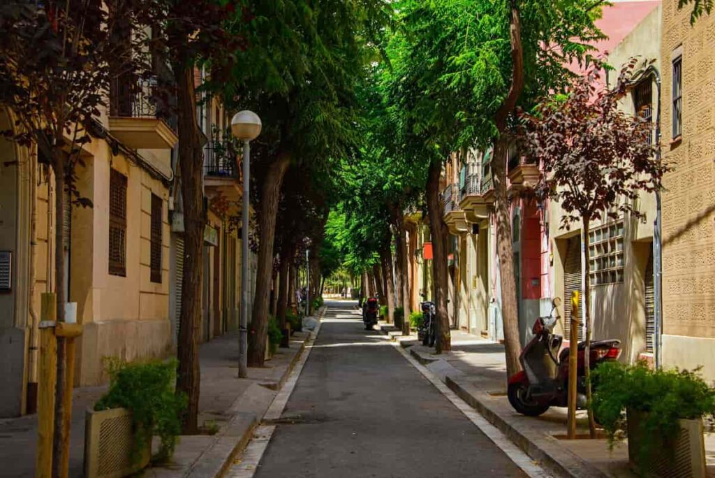 The safe street of Gràcia. One of the best answer if someone ask. Is Barcelona a walkable city.