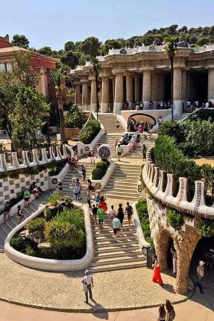 Park Güell is one of the famous buildings in Barcelona.