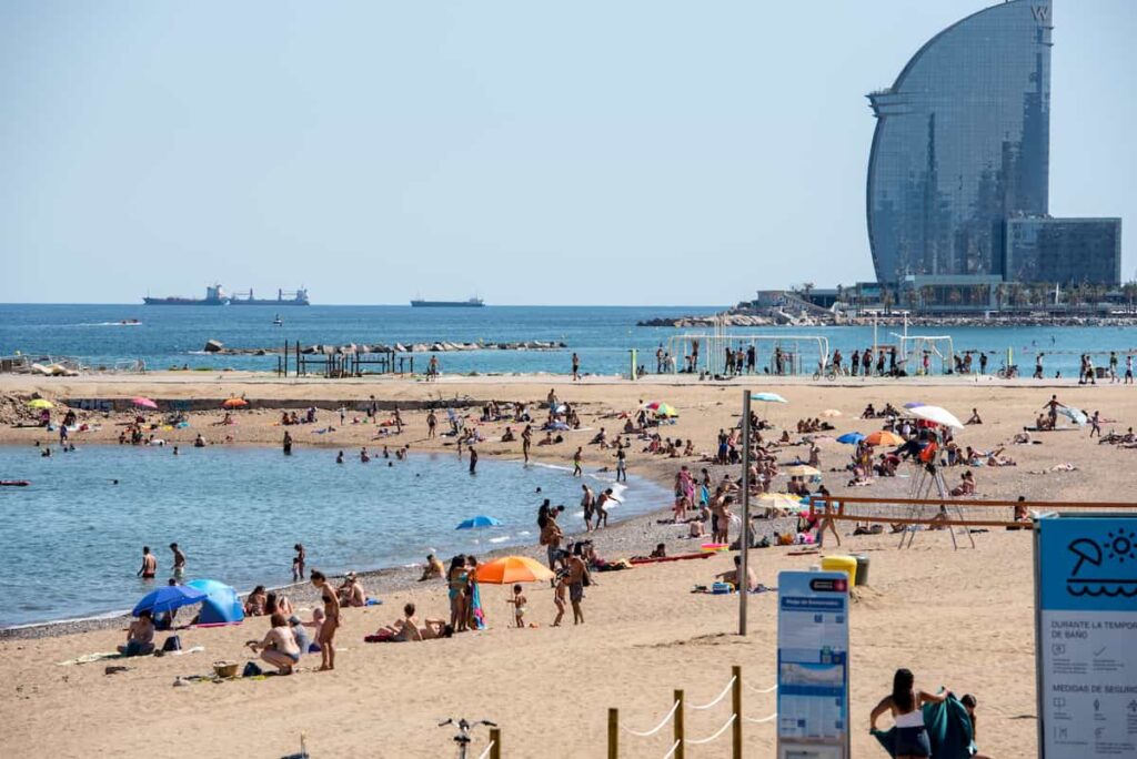 beautiful beach of either Madrid or Barcelona