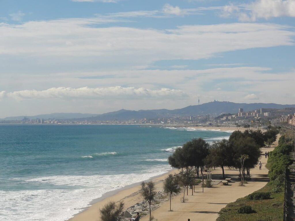 Platja del Masnou, a beach near the naturalist beach near Barcelona of Platja d'Ocata