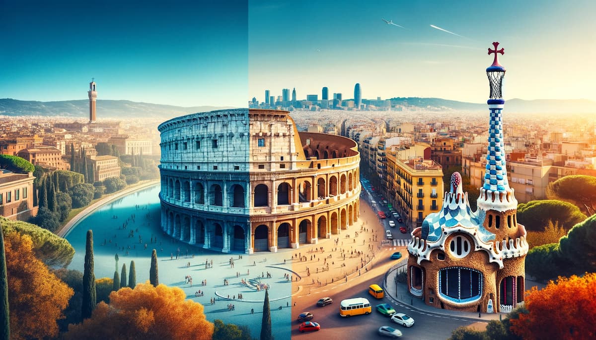 comparison of Rome vs Barcelona showing which is better to visit