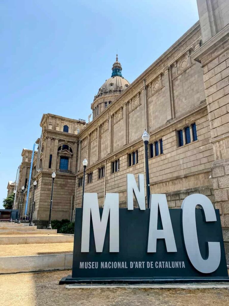 The Palau Nacional housing the MNAC in the streets of Montjuïc. One of the safest areas to stay in Barcelona.