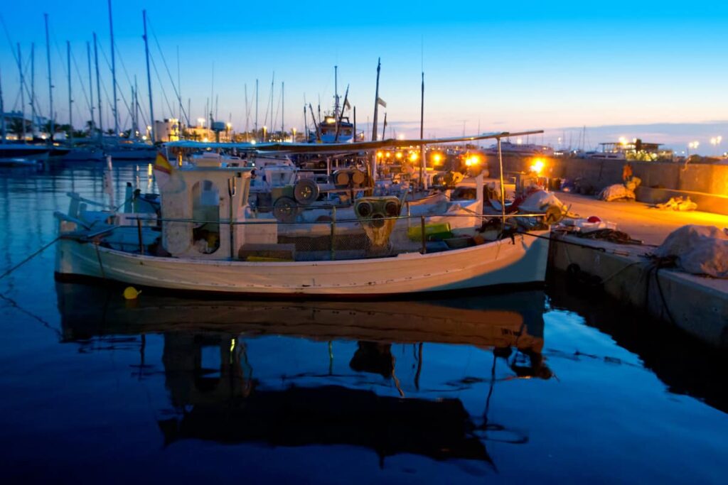 Traditional fisherboats in Formentera. One of the best islands near Barcelona.