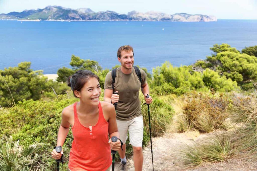 Couple tourist in Mallorca. One of the best islands near Barcelona.