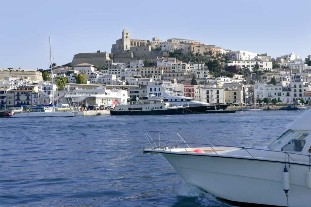 Boats near the port of Ibiza. One of the best islands near Barcelona.