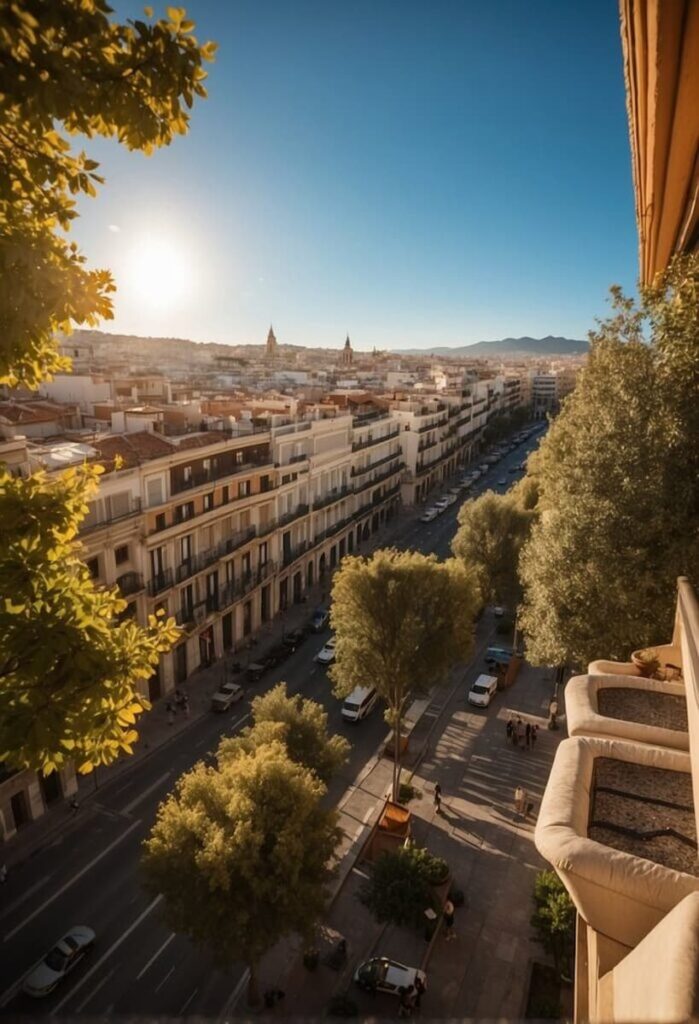 a busy road in the city of Madrid