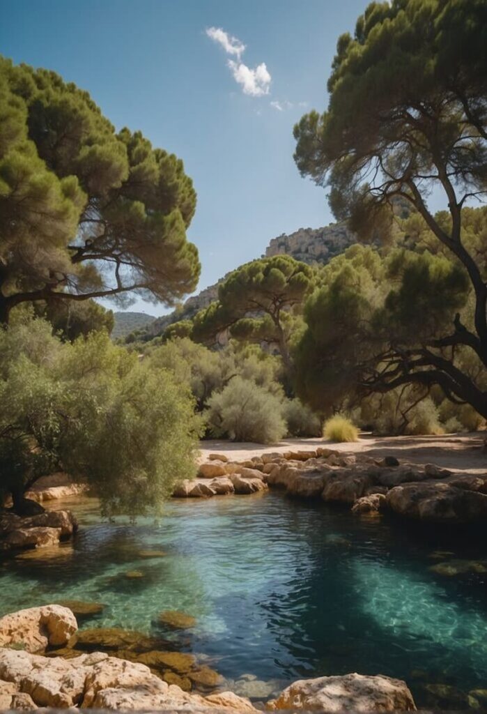 natural pool in a forest in Spain