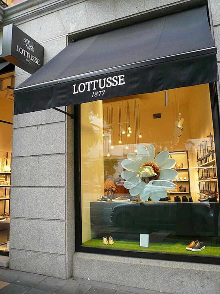 Lottusse Shoe Store on Calle de Goya in Madrid. One of the best Spanish shoe brands.