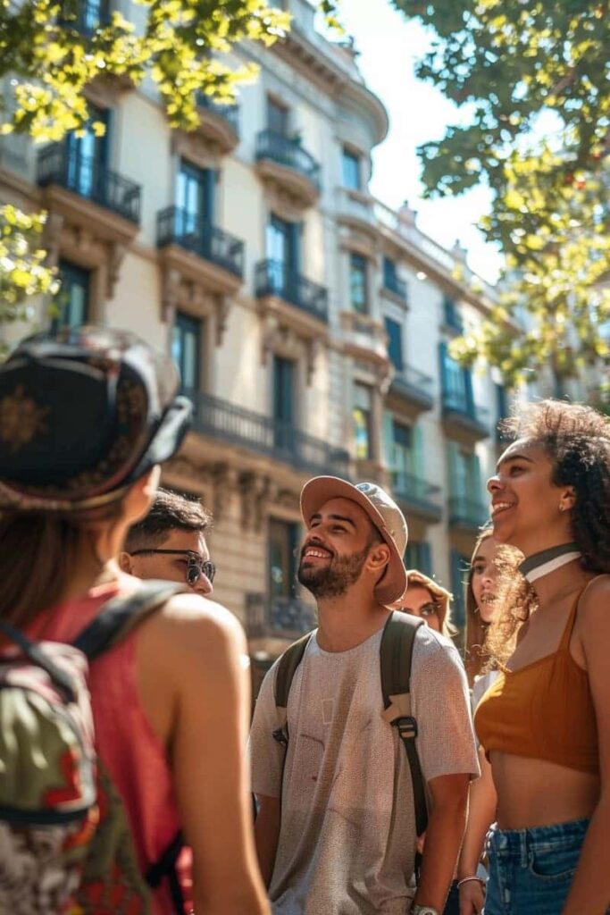 Group of friends enjoying Sagrada Familia 3-Hour Segway Tour which is one of the best Barcelona architecture tours.