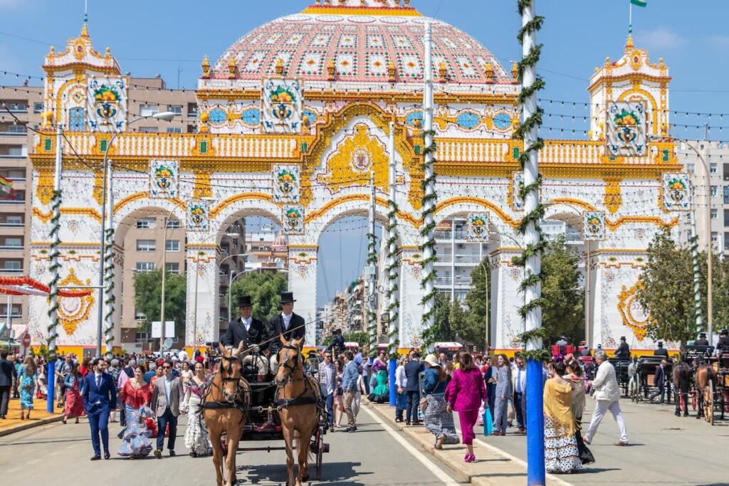 the entry gate to Feria in Seville