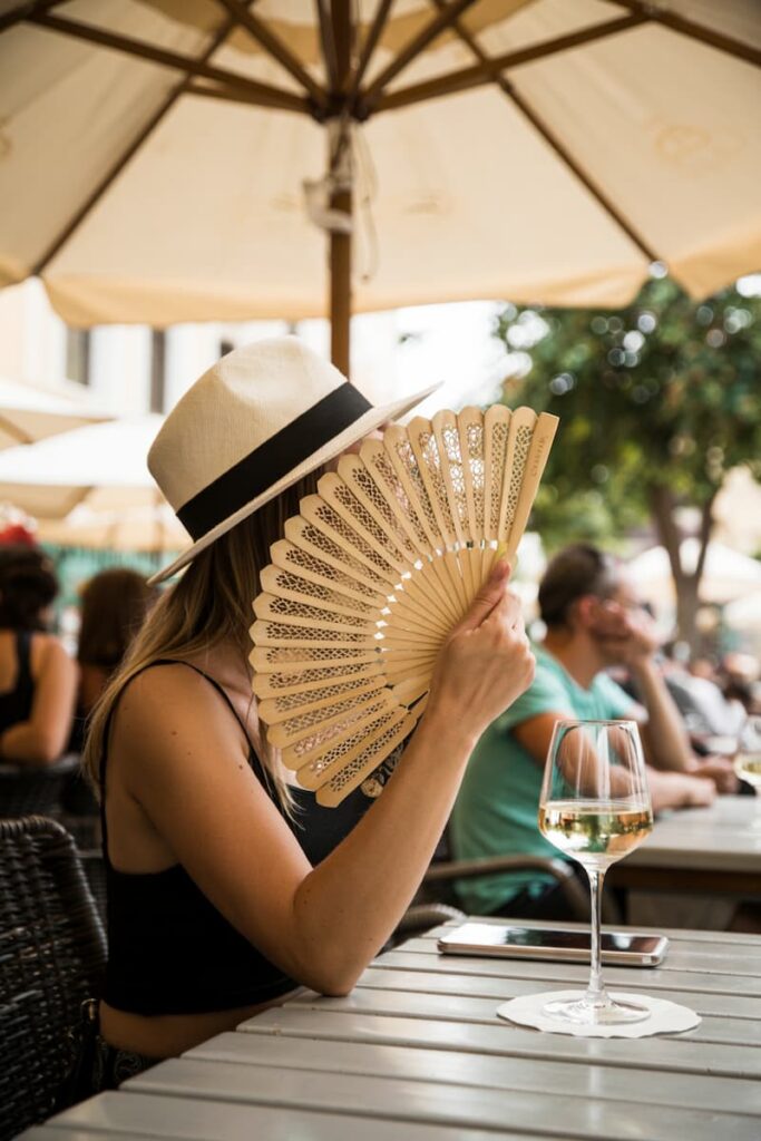 woman with a Spanish fan