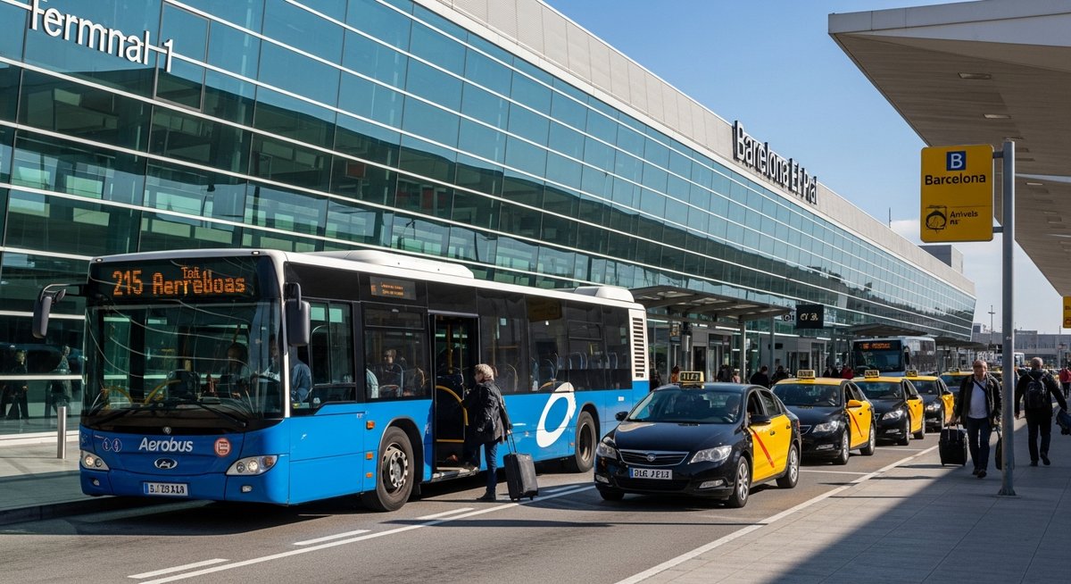 a travel photo from barcelona airports