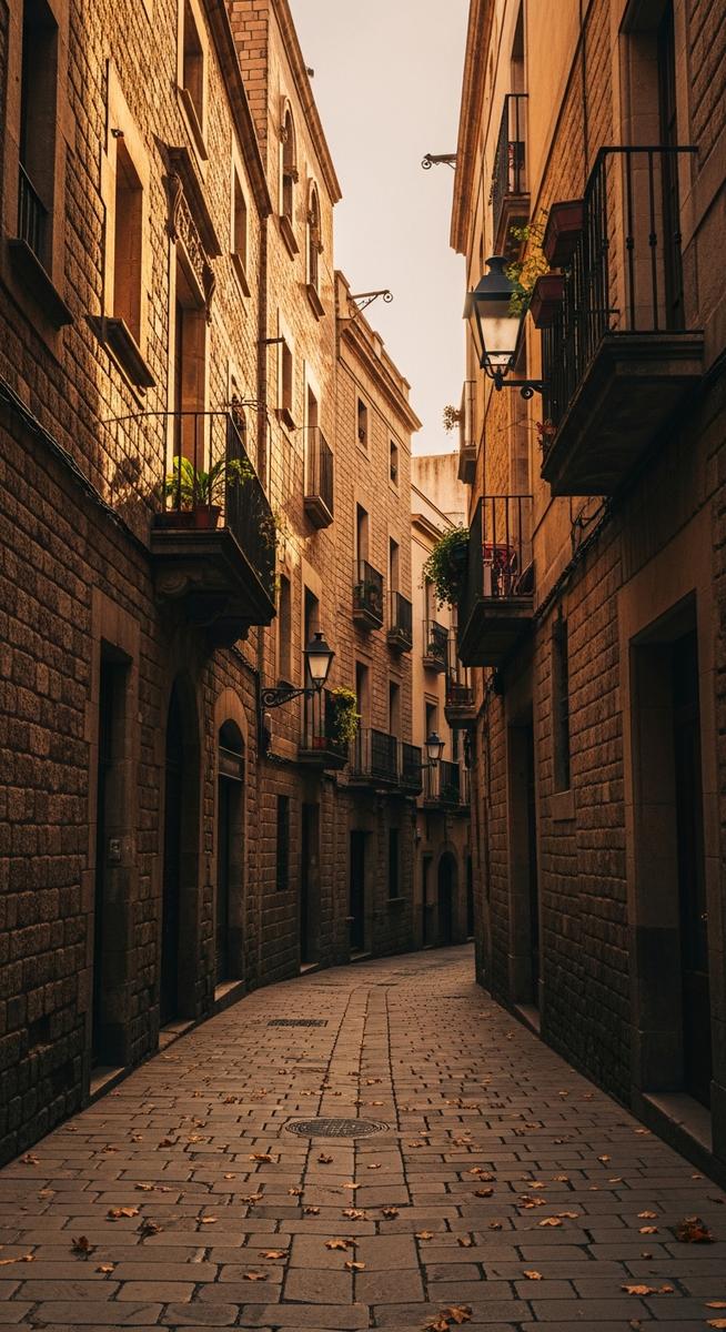 the Barcelona Gothic Quarter in autumn