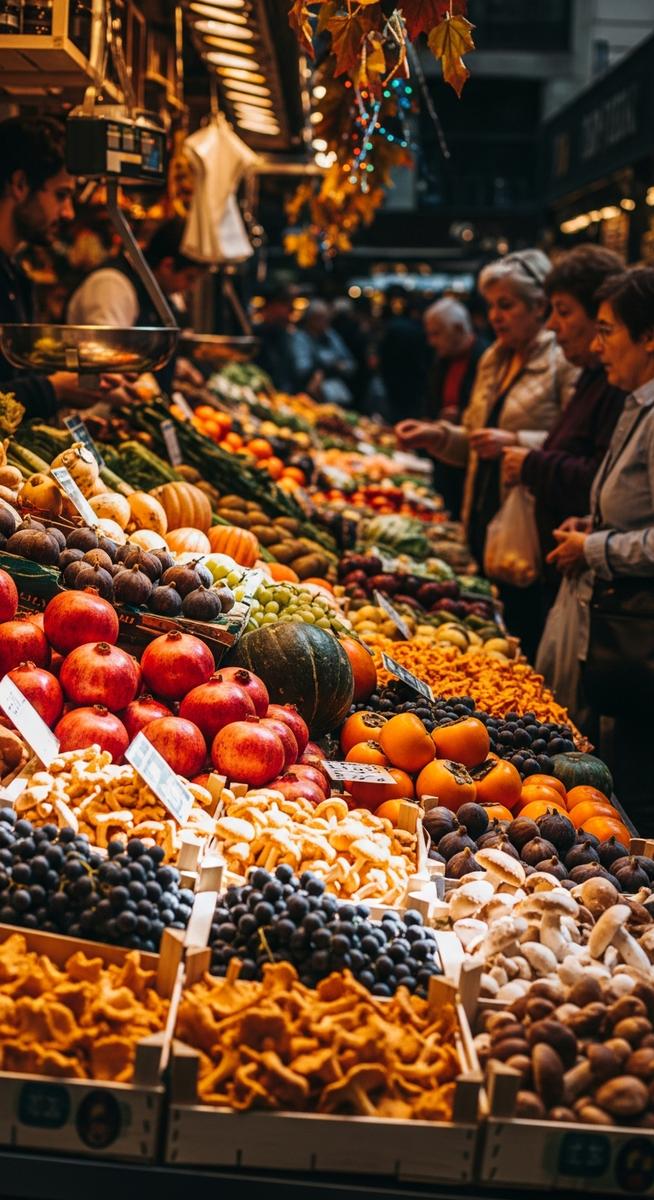 a Barcelona market in autumn