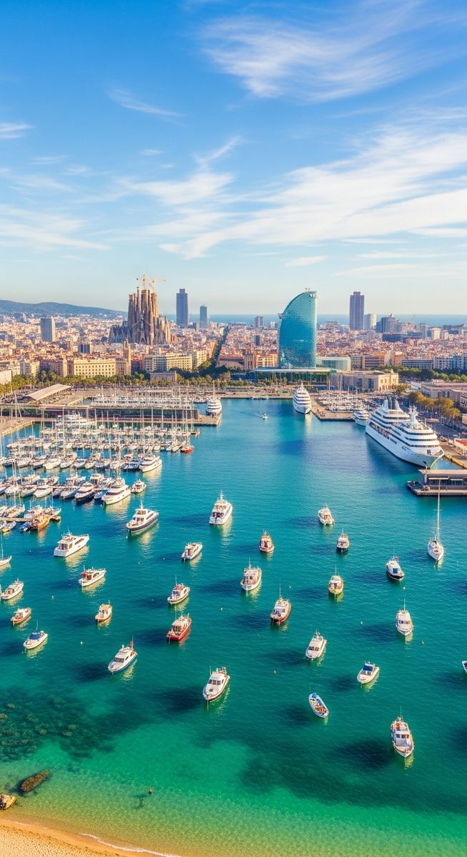 the Barcelona coastline or port