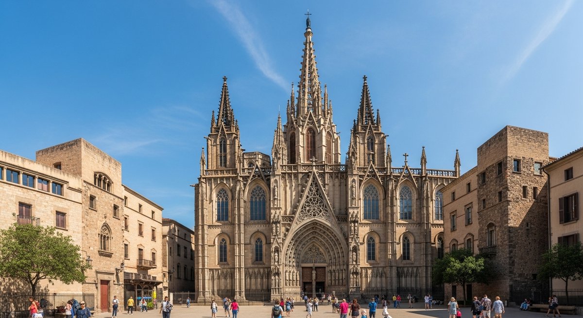 a travel photo from barcelona cathedral
