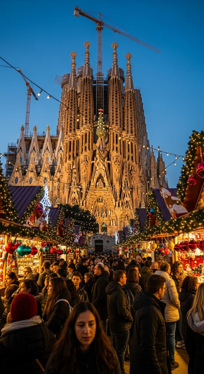 a photo illustrating 1. visit the sagrada familiaโs christmas festivities in Barcelona during Christmas