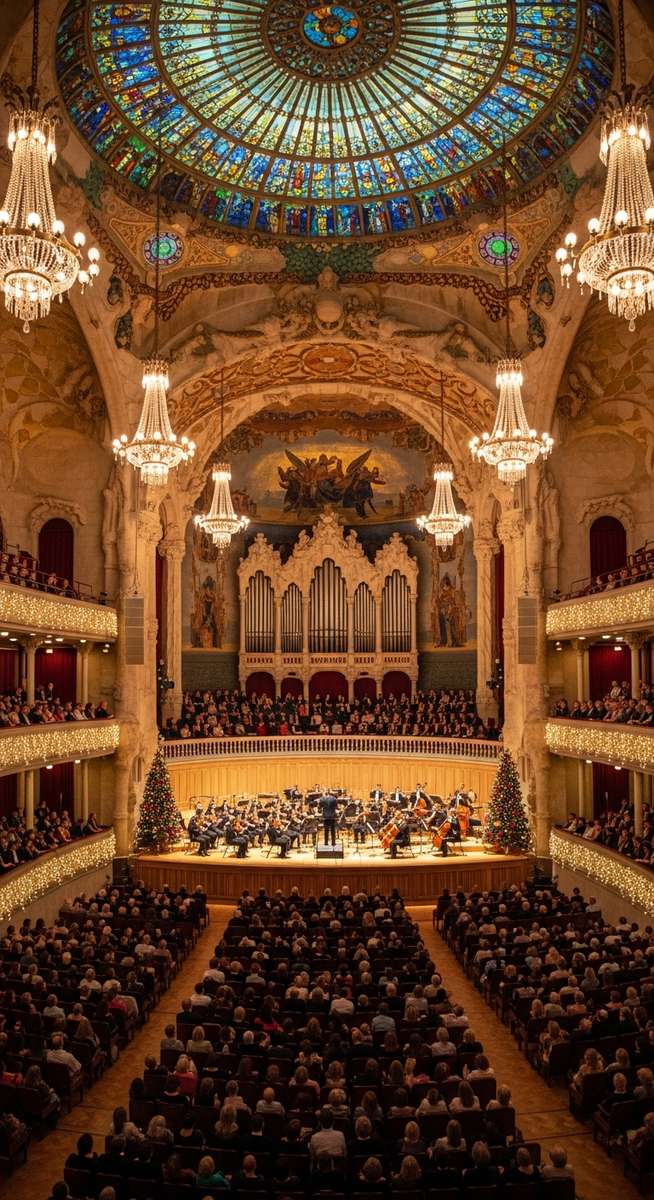 a photo illustrating 12. attend a christmas concert at palau de la musica catalana in Barcelona