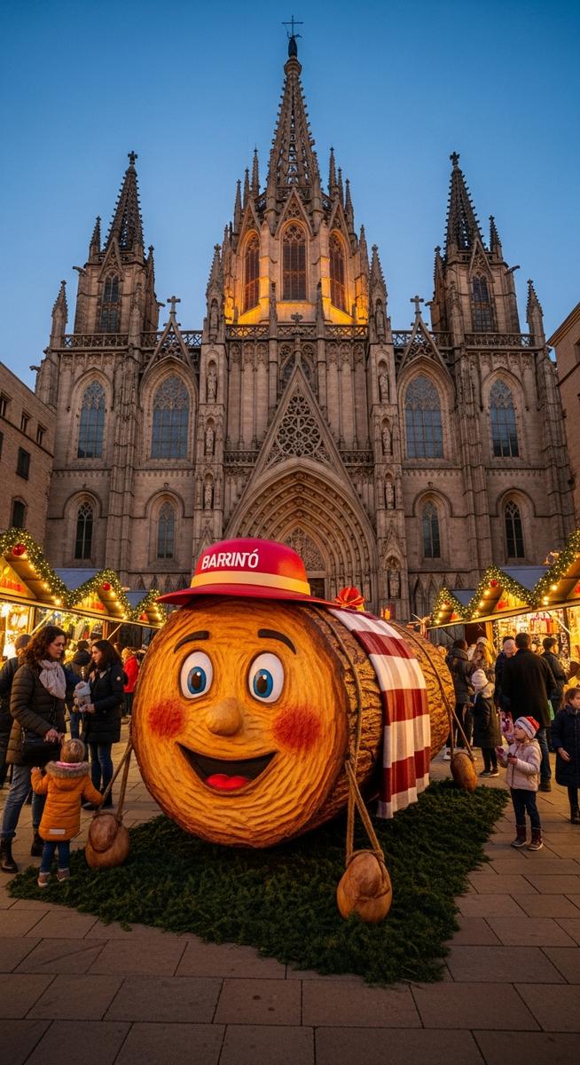 a photo illustrating 13. visit the large caga tio at the cathedral in Barcelona during Christmas