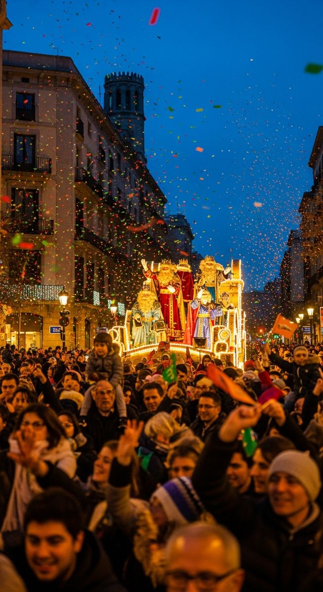 a photo illustrating 16. experience the three kings parade (5th january) in Barcelona