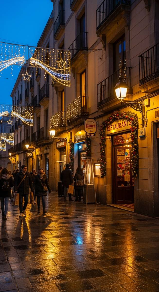 a photo illustrating which restaurants are open at christmas in barcelona? in Barcelona during Christmas